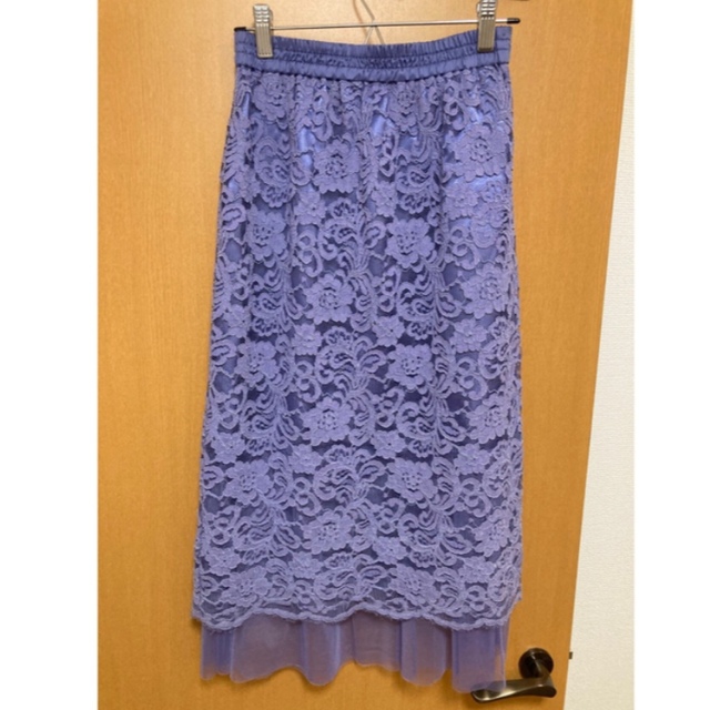 ViS(ヴィス)のvis チュールヘムレーススカート レディースのスカート(ひざ丈スカート)の商品写真