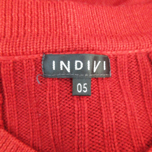 INDIVI(インディヴィ)のインディヴィ チュニック ニット セーター 長袖 Uネック 5 赤 /FF12 レディースのトップス(チュニック)の商品写真