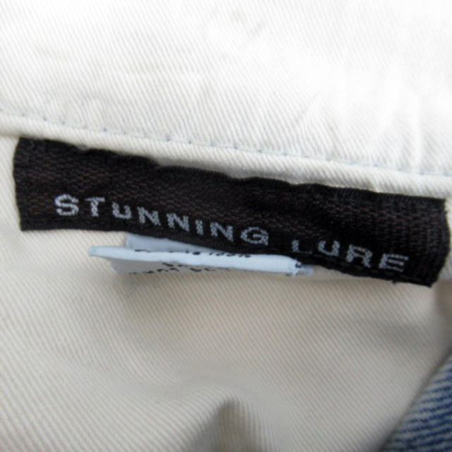 STUNNING LURE(スタニングルアー)のスタニングルアー デニムパンツ ジーンズ ストレート ボタンフライ ダメージ加工 レディースのパンツ(デニム/ジーンズ)の商品写真