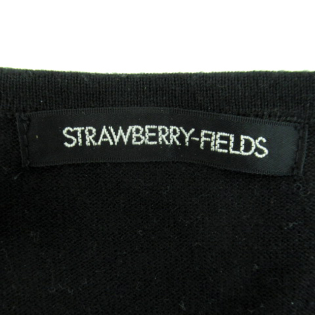 STRAWBERRY-FIELDS(ストロベリーフィールズ)のストロベリーフィールズ ニット カットソー 長袖 ラウンドネック 無地 黒 レディースのトップス(ニット/セーター)の商品写真