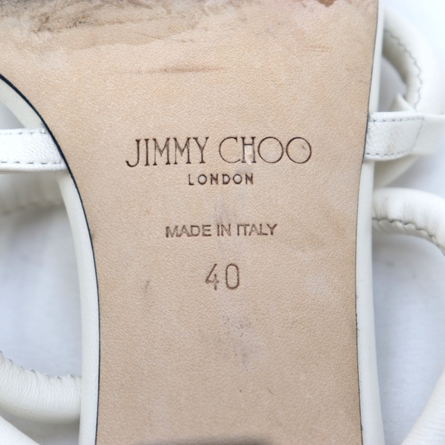 JIMMY CHOO(ジミーチュウ)のジミーチュウ 21SS Cape70 ヒール サンダル レディース 白 40 スクエアトゥ JIMMY CHOO レディースの靴/シューズ(サンダル)の商品写真