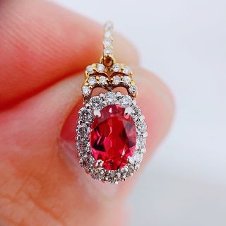 ☆1.40ct☆✨ピンクトルマリン0.56ctダイヤモンドK18ピアスイヤリング-