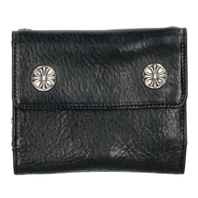 激安人気新品 Chrome Hearts メンズ クロスボタンレザー財布 SPOON