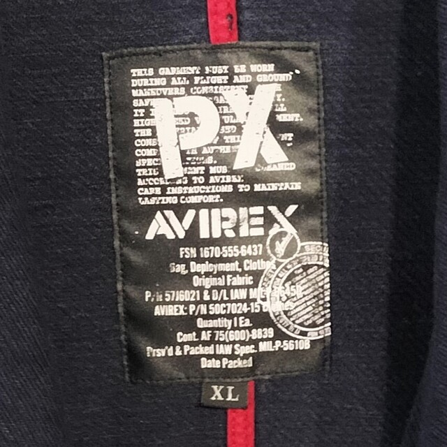 AVIREX - 【ショールカラー】AVIREX コーデュロイ調 NAVYジャケット 袖