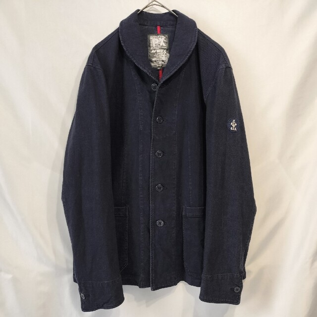 AVIREX - 【ショールカラー】AVIREX コーデュロイ調 NAVYジャケット 袖