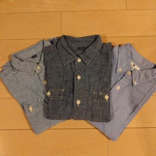 ユニクロ(UNIQLO)のUNIQLO　130長袖シャツ　3枚(ブラウス)