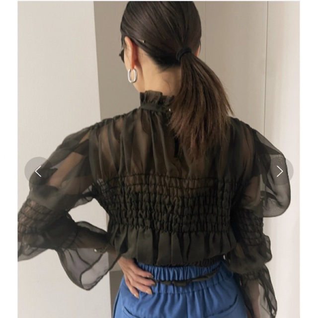 mango様専用◎SHEER VOLUME SHIRRING TOP