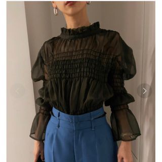 アメリヴィンテージ(Ameri VINTAGE)のmango様専用◎SHEER VOLUME SHIRRING TOP(シャツ/ブラウス(長袖/七分))