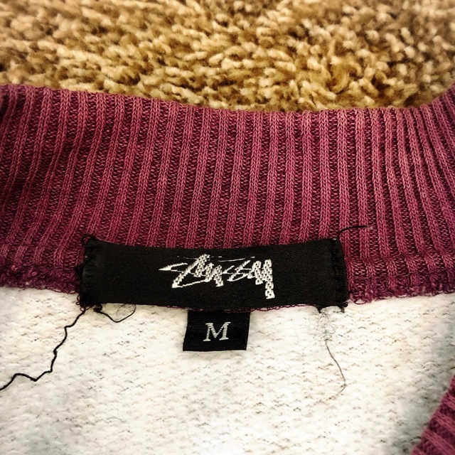 stussy ステューシー スウェット グランジ old ダメージ 紺 赤青タグ