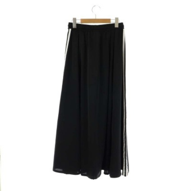 【レディースXS】黒　ロングサテンスカート