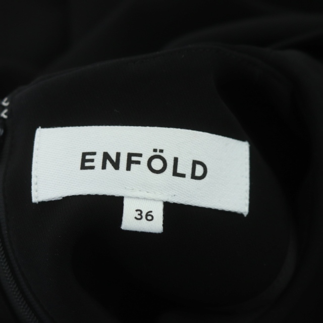 ENFOLD(エンフォルド)のエンフォルド 22AW スクエアワイドDRESS ワンピース 半袖 マキシ丈 レディースのワンピース(ロングワンピース/マキシワンピース)の商品写真