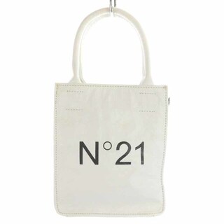 ヌメロヴェントゥーノ(N°21)のヌメロヴェントゥーノ N°21 ハンドバッグ ミニ ロゴ 白 ホワイト(ハンドバッグ)