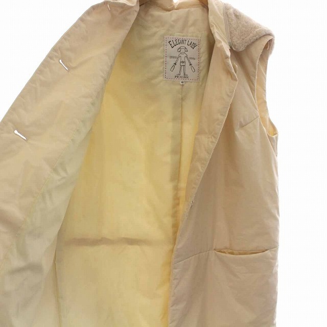 ピッコーネ ELEGANT LADY ダウンベスト フード付き 42 ベージュ レディースのジャケット/アウター(ダウンベスト)の商品写真