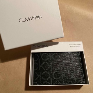 カルバンクライン(Calvin Klein)の折り財布　ミニ財布　二つ折り財布　コインケース　小銭入れ　ブラック　黒色(折り財布)