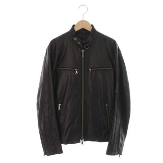 バーバリーブラックレーベル(BURBERRY BLACK LABEL)のBURBERRY BLACK LABEL ライダース シングル 羊革 M 黒(ライダースジャケット)