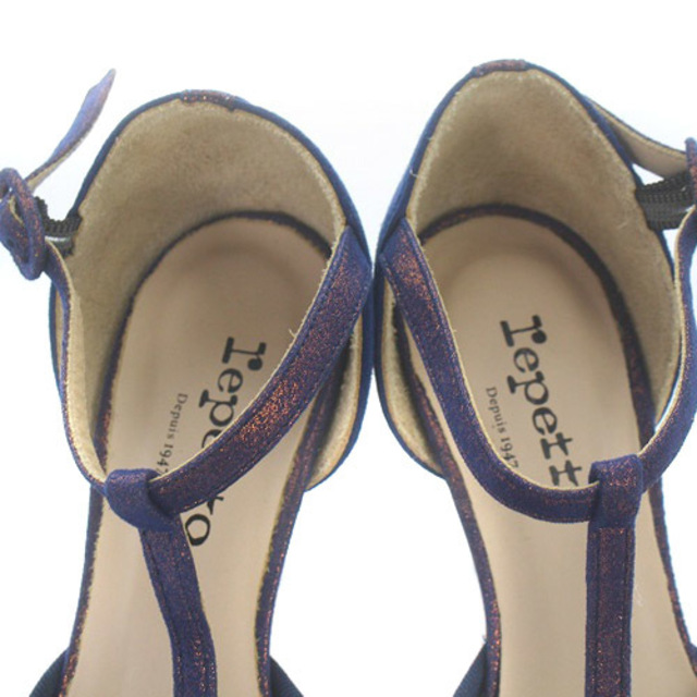 repetto(レペット)のレペット パンプス ラウンドトゥ ストラップ 切替 36 22.7cm 青 レディースの靴/シューズ(サンダル)の商品写真