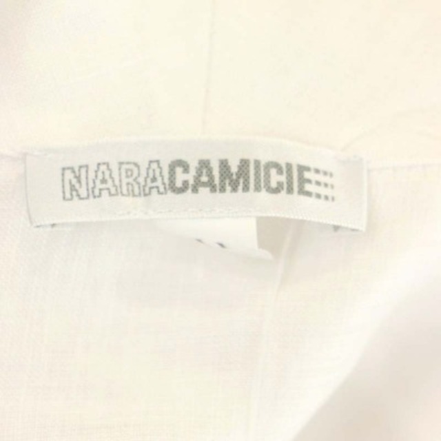 NARACAMICIE(ナラカミーチェ)のナラカミーチェ リネンノーカラーシャツ ラップシャツ カシュクール 半袖 2 白 レディースのトップス(シャツ/ブラウス(半袖/袖なし))の商品写真
