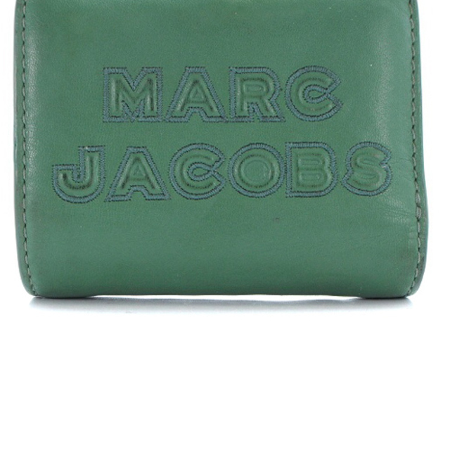 マークジェイコブス フラッシュ ロゴ 二つ折り財布 レザー 緑