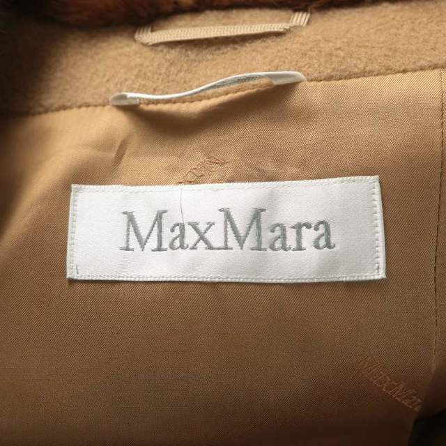 Max Mara(マックスマーラ)のMAX MARA ロングコート ショールカラー ウール カシミヤ混 ミンクファー レディースのジャケット/アウター(その他)の商品写真