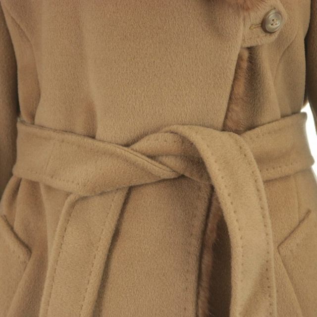 Max Mara(マックスマーラ)のMAX MARA ロングコート ショールカラー ウール カシミヤ混 ミンクファー レディースのジャケット/アウター(その他)の商品写真