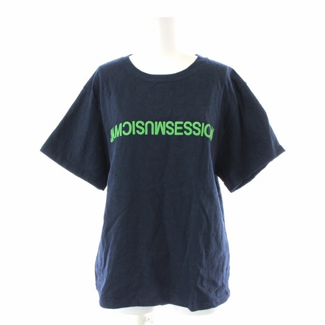 Noble(ノーブル)のノーブル N.Jam 22SS レタードプリントTシャツ カットソー F 紺 緑 レディースのトップス(Tシャツ(半袖/袖なし))の商品写真