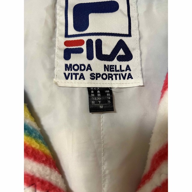 FILA(フィラ)の FILA 90s 希少 スノボ スキー ハーフジップ 刺繍 M 黄色 青 スポーツ/アウトドアのスキー(ウエア)の商品写真