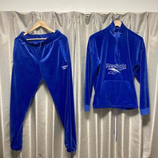 美品ReebokベロアジョガーパンツXSメンズBLUE送料込み