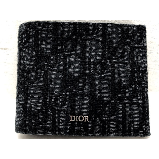 【送料無料】Dior(ディオール) オブリーク ジャガード コンパクトウォレット 二つ折り財布 【007】新品未使用の商品S