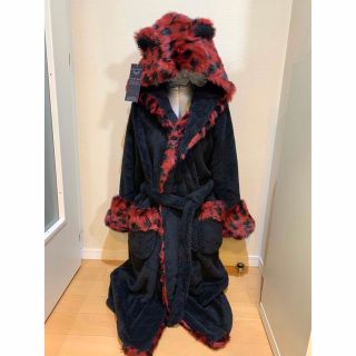 【新品】SPIRIT HOODS 猫耳フードつきフェイクファーコート ガウン 茶