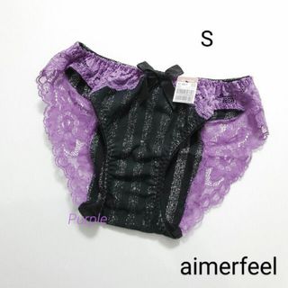 エメフィール(aimer feel)の【未使用】aimerfeel シルバーストライプバックレースショーツ(その他)