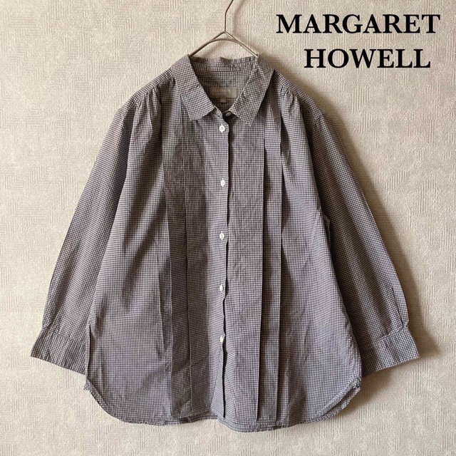 完売 MARGARET HOWELL シャツ ギンガムチェック HOWELL MARGARET シャツ+ブラウス(長袖+七分) 