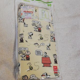 ユニクロ(UNIQLO)の新品　UNIQLOベビーレギンス×SNOOPYコラボ80cm（黄色7分丈）(パンツ)