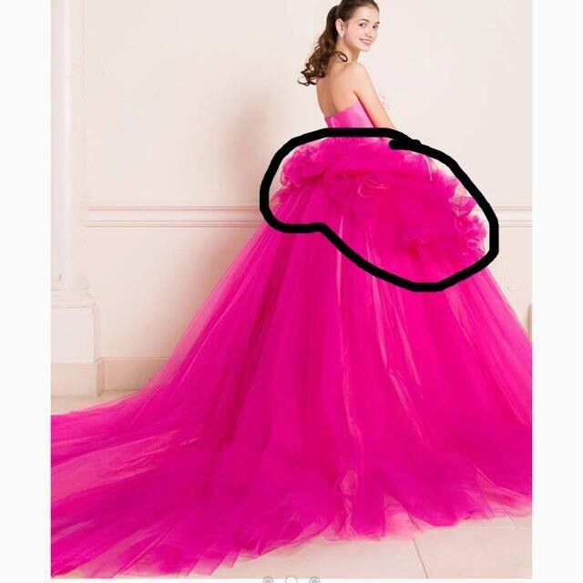 プリンセスカラードレス　ピンクローズ　ピンクとローズのチュールを重ねて レディースのフォーマル/ドレス(ウェディングドレス)の商品写真