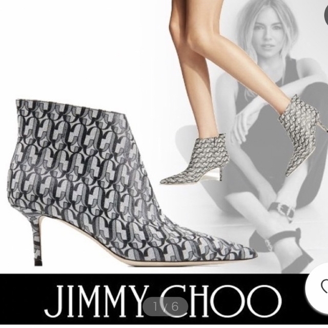 JIMMY CHOO(ジミーチュウ)の新品未使用　ジミーチュウ Jimmy Choo グリッター ブーティ　ブーツ レディースの靴/シューズ(ブーティ)の商品写真