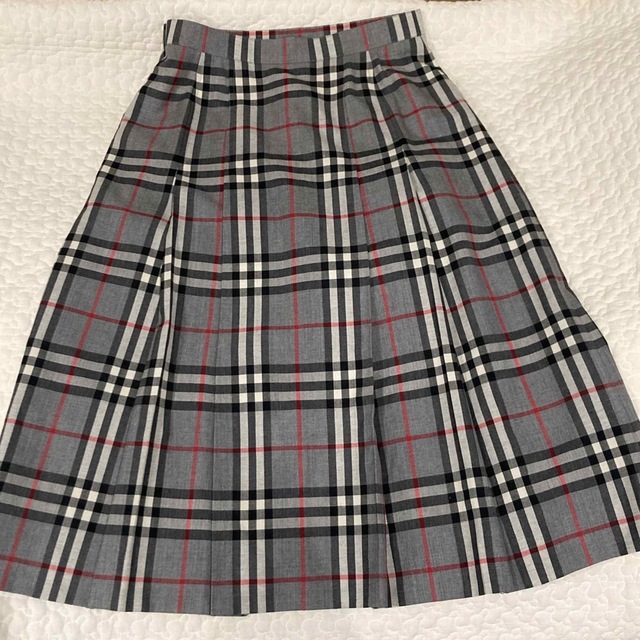 バーバリー プリーツ スカート チェック グレー 肌触りがいい 9939円 ...