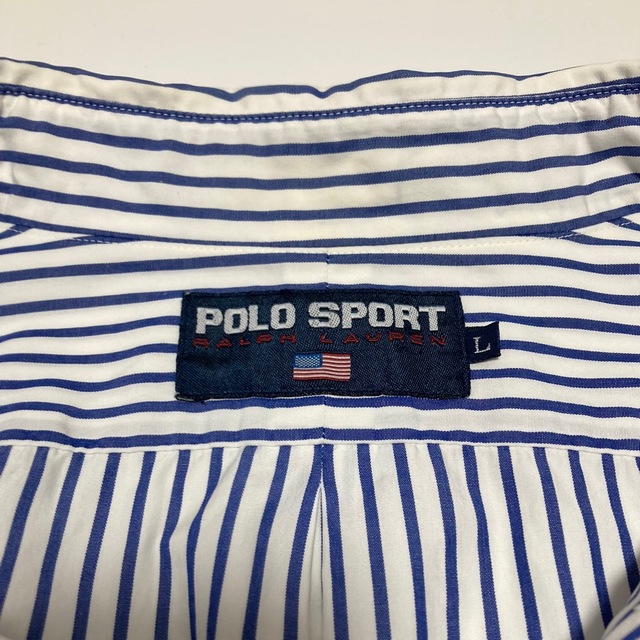 90s POLO SPORT　ストライプシャツ　ポロスポーツ　星条旗　ビンテージ