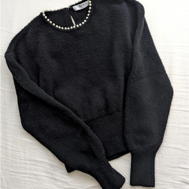 herlipto Pearl Necklace Knit Pullover www.krzysztofbialy.com