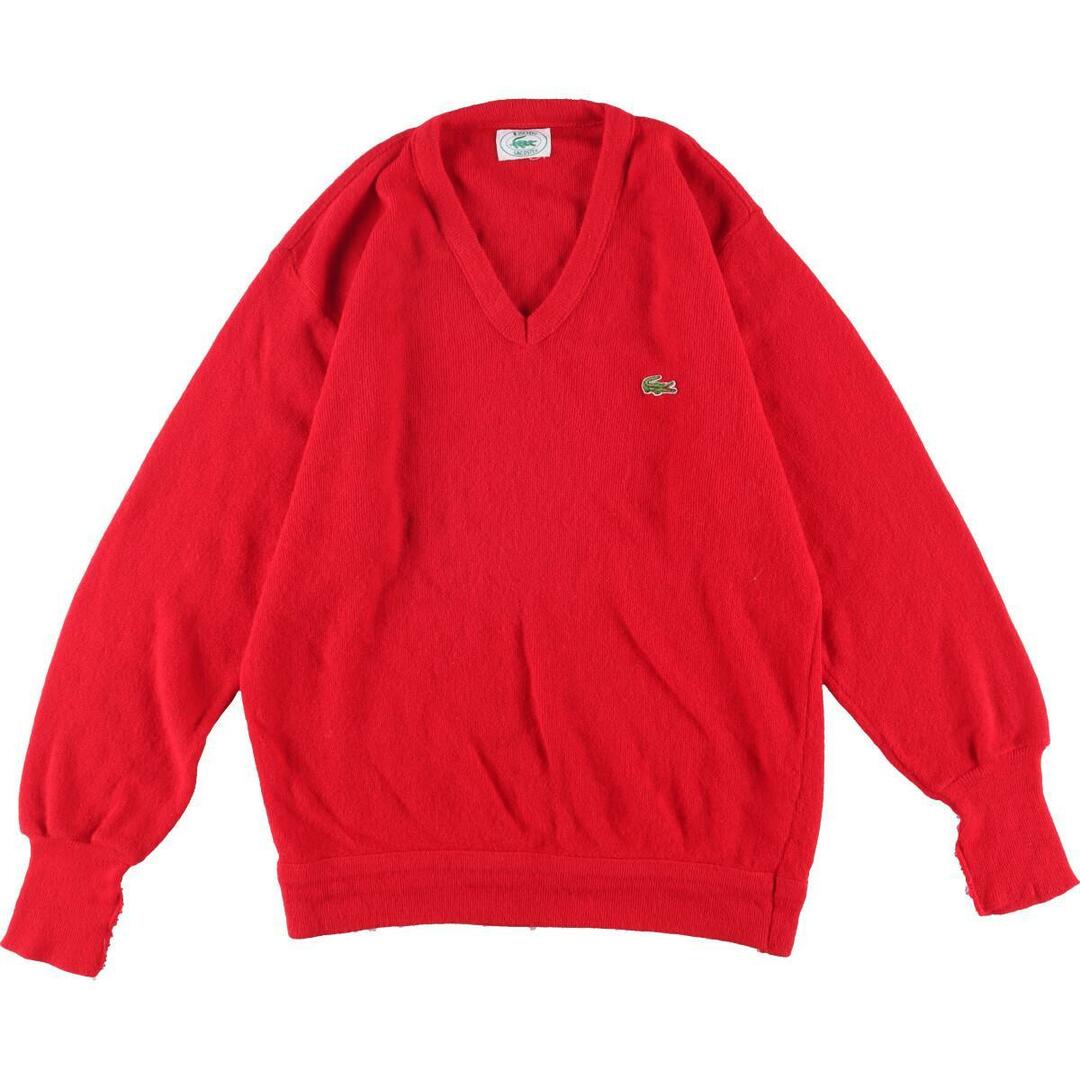 80年~90年代 ラコステ LACOSTE IZOD Vネック アクリルニットセーター メンズM ヴィンテージ /eaa309742