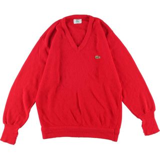 ラコステ(LACOSTE)の古着 80年~90年代 ラコステ LACOSTE IZOD Vネック アクリルニットセーター メンズM ヴィンテージ /eaa309742(ニット/セーター)