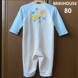 ミキハウス(mikihouse)のミキハウス　長袖　ロンパース　ロゴ　くま　ファミリア　べべ(ロンパース)