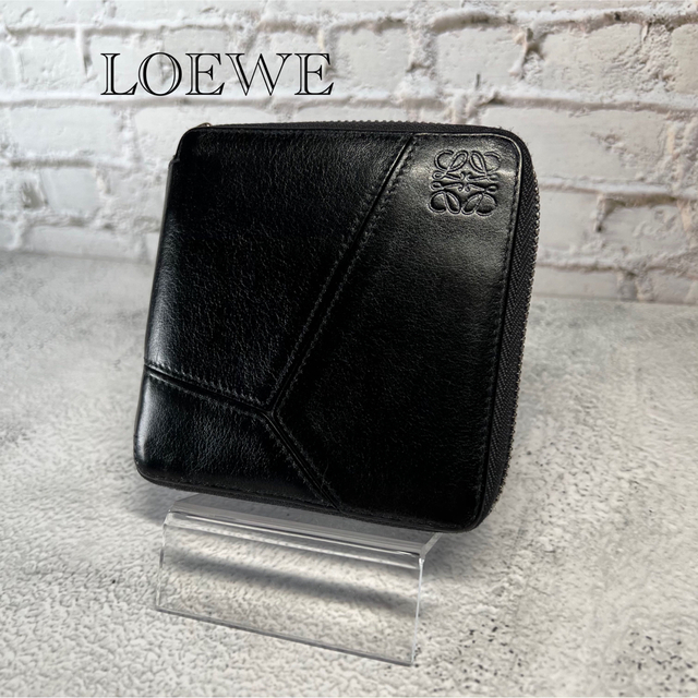 新作揃え ロエベ - LOEWE LOEWE ブラック ラウンドジップ 折り財布