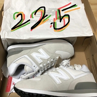 New Balance - [新品]ニューバランス(白色) 22.5cm ML 574 evw ☆の ...