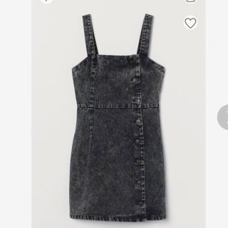 エイチアンドエム(H&M)のH&M デニムワンピース　ジャンパースカート(ミニワンピース)