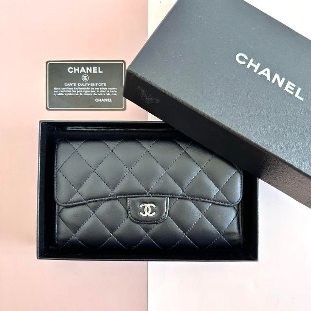 メール便送料無料05 CHANEL シャネル マトラッセ 長財布 ブラック 黒