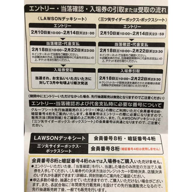 阪神タイガース グループシート 先行抽選販売 エントリー権