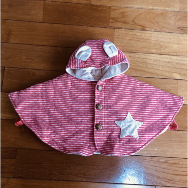 kid’s zoo(キッズズー)のkid's zooフード付きポンチョ キッズ/ベビー/マタニティのベビー服(~85cm)(ジャケット/コート)の商品写真