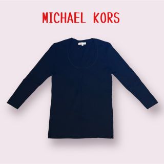 マイケルコース(Michael Kors)の【美品】　マイケルコース　黒　ニット　七分丈　ウール　毛　キレイ目コーデ(ニット/セーター)