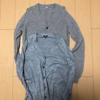 ユニクロ(UNIQLO)のグレーカーディガン2枚セット(カーディガン)