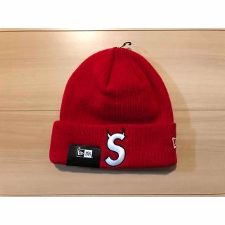 シュプリーム(Supreme)のシュプリーム　New Era S Logo Beanie　赤(ニット帽/ビーニー)