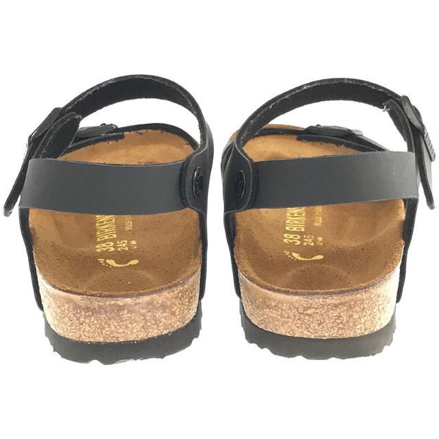 【美品】 BIRKENSTOCK / ビルケンシュトック | RIO リオ レザー アンクル ストラップ サンダル 箱付き | 24.5 | ブラック  | レディース